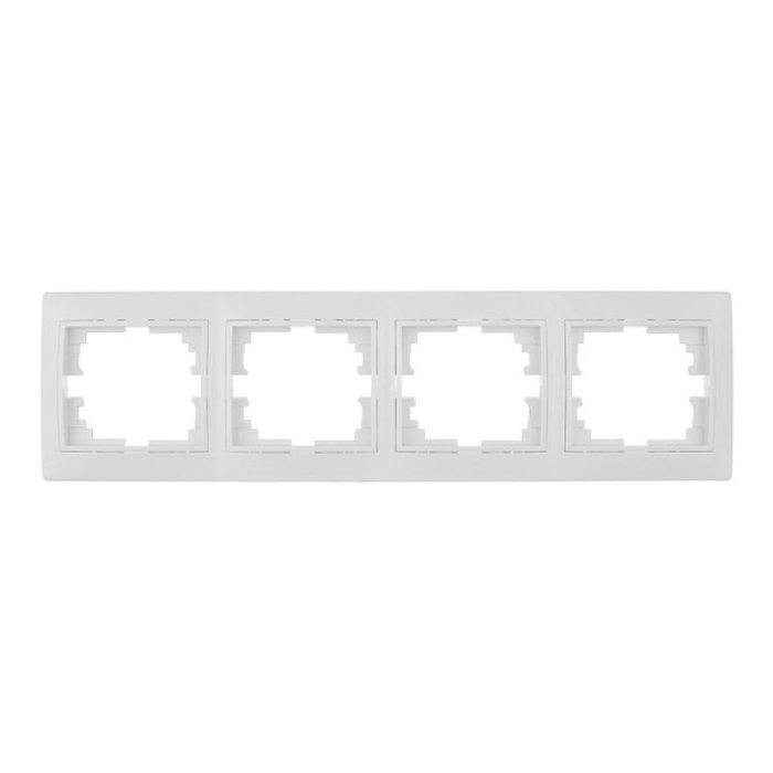 Marco Horizontal para 4 Elementos Blanco Serie Europa Solera 296x81x10 mm E3-42962 Marco Horizontal para 4 Elementos Blanco Serie Europa Solera 296x81x10 mm E3-42962