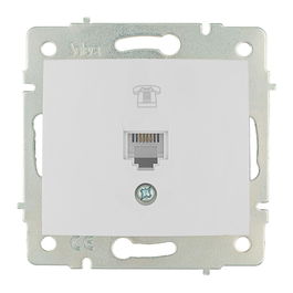 Solera Toma de Teléfono RJ11 Empotrar Serie Europa ERP84 Blanco Termoplástico 83x81 mm