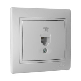 Solera Toma de teléfono RJ11 serie Europa Solera ERP84U Blanco