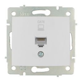 Solera Toma de Datos RJ4 Cat6 Serie Europa ERP88 Blanco Termoplástico Empotrar 83x81mm