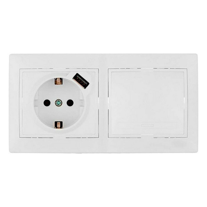 Solera Kit de conmutador + base t/tl con usb + marco de 2 elementos 154x81x10mm serie Europa Solera Kit de conmutador + base t/tl con usb + marco de 2 elementos 154x81x10mm serie Europa
