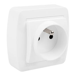 Solera Base Bipolar T/T con Sistema Francés Superficie Mural MUR60FU 74x72x28mm Blanco Polipropileno 16A 250V