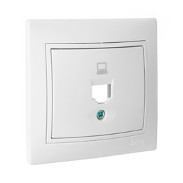 E3-42995 Tapa + Chasis para Toma de Datos RJ45 con Marco Serie Europa Solera Blanca 83x81mm