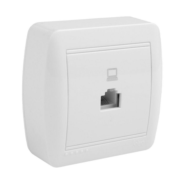 Solera Toma de teléfono RJ45 Cat 5e superficie mural solera MUR88U