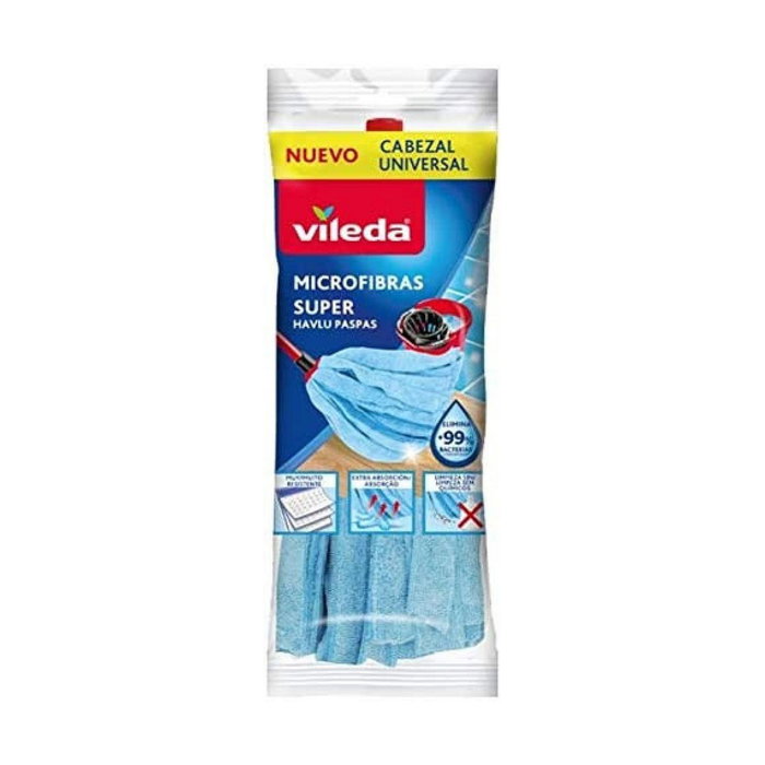 Vileda Fregona de microfibras de tiras Super Azul Vileda Fregona de microfibras de tiras Super Azul