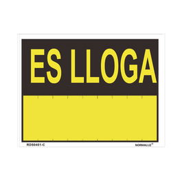 Normaluz Rótulo "Es Lloga" PVC 0.4mm Catalán 35x45cm Rótulos Informativos Profesional Doméstico