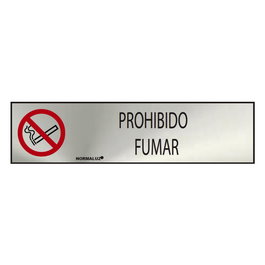 Normaluz Cartel Prohibido Fumar Inox Adhesivo 5x20cm