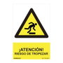 Normaluz Cartel Atención Riesgo de Tropezar PVC 0.7mm 30x40cm