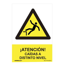 Normaluz Cartel Peligro "Atencion Caidas A Distinto Nivel" PVC 0.7mm 30x40cm