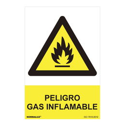 Normaluz Cartel Peligro Gas Inflamable PVC 0.7mm 30x40cm