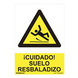 Normaluz Cartel Peligro Cuidado Suelo Resbaladizo PVC 0.7mm 30x40cm