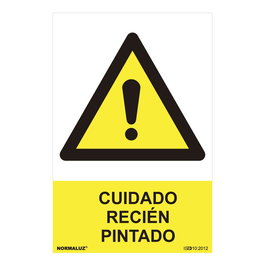 Normaluz Cartel Peligro Cuidado Recien Pintado PVC 0.7mm 30x40cm