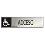 Normaluz Cartel Informativo Acceso Discapacitados Acero Inox Adhesivo 0.8mm 5x20cm