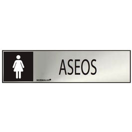 Normaluz Cartel Informativo Aseos Mujer Inox Adhesivo 0.8mm 5x20cm