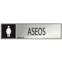 Normaluz Cartel Informativo Aseos Mujer Inox Adhesivo 0.8mm 5x20cm