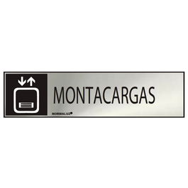 Normaluz Cartel informativo Montacargas Adhesivo Acero Inox 5x20cm