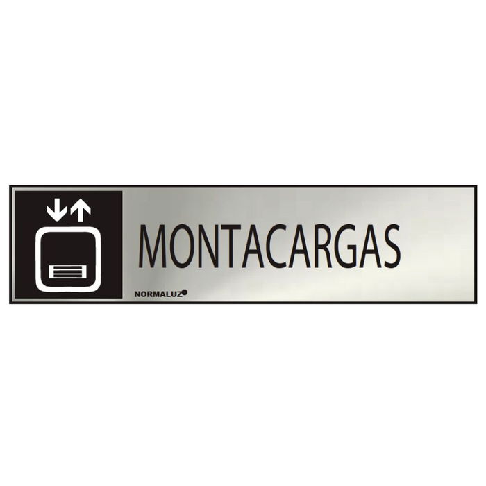 Normaluz Cartel informativo Montacargas Adhesivo Acero Inox 5x20cm Normaluz Cartel informativo Montacargas Adhesivo Acero Inox 5x20cm