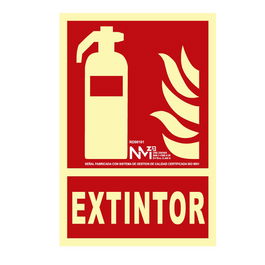 Normaluz Cartel de extinción 'Extintor' clase B PVC 0.7mm 21x30cm, rótulo indicador rojo/beige profesional y doméstico, castellano