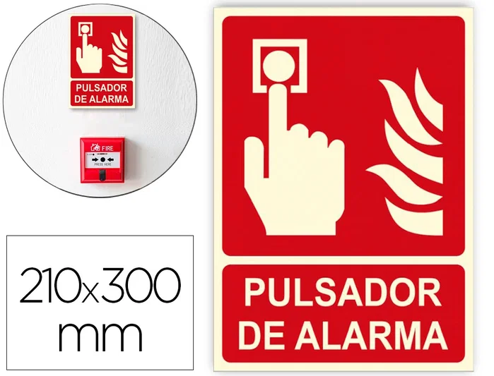 Normaluz Cartel de extinción pulsador de alarma clase B 21x30cm