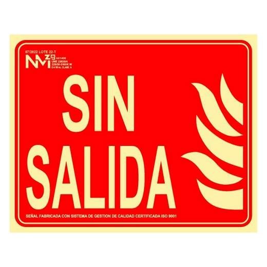Archivo 2000 Señal de Incendio Sin Salida Rojo Clase B
