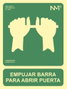 Archivo 2000 Señal Empujar Barra Para Abrir Puerta Verde Luminiscente 224x300 mm