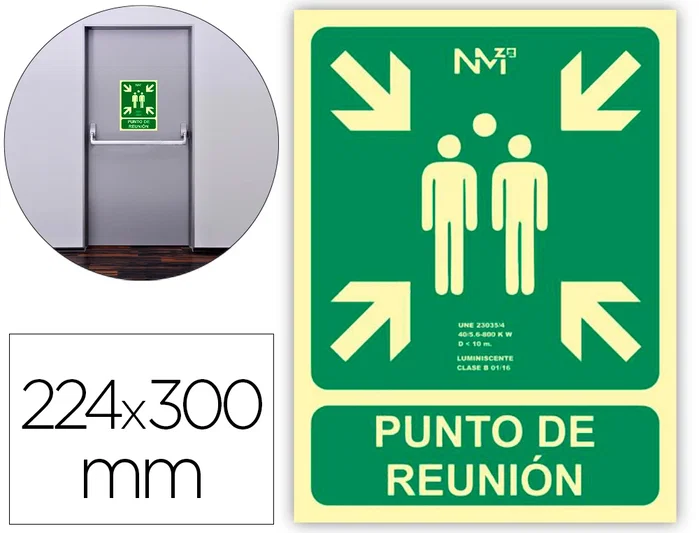 Normaluz Cartel de evacuación Punto de reunión clase B