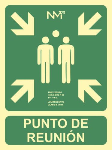 Normaluz Cartel de evacuación Punto de reunión clase B