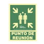 Normaluz Cartel de Evacuación Punto de Reunión Clase B, PVC 0.7mm 22.4x30 cm, Castellano, Rótulo Emergencia