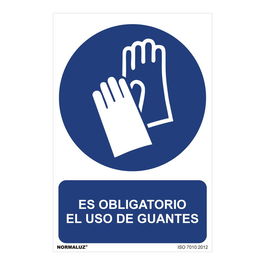Normaluz Cartel Obligatorio Uso Guantes PVC 0.7mm 30x40cm