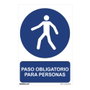 Normaluz Cartel Paso Obligatorio para Personas PVC 0,7mm 30x40cm
