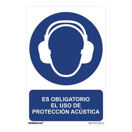 Normaluz Cartel Obligatorio Uso Proteccion Acustica PVC 30x40cm