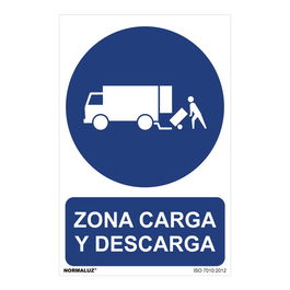Normaluz Cartel Zona Carga y Descarga PVC 0,7mm 30x40cm Profesional Doméstico