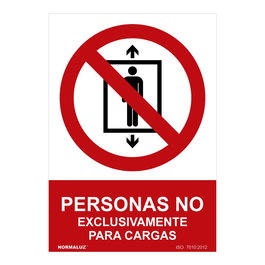 Normaluz Señal Prohibido Personas No Exclusivamente Para Cargas PVC 0.7mm 30x40cm
