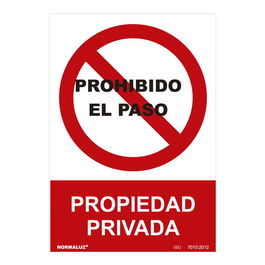 Normaluz Señal Prohibido Prohibido el Paso Propiedad Privada PVC 0.7mm 30x40cm