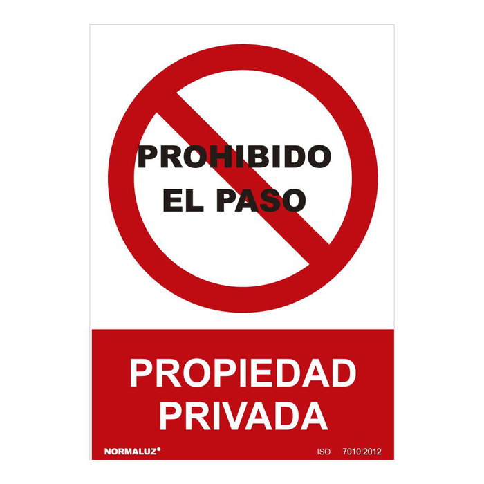 Normaluz Señal Prohibido Prohibido el Paso Propiedad Privada PVC 0.7mm 30x40cm Normaluz Señal Prohibido Prohibido el Paso Propiedad Privada PVC 0.7mm 30x40cm