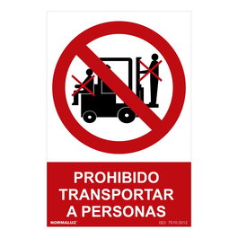 Normaluz Señal Prohibido Transportar Personas PVC 0.7mm 30x40cm