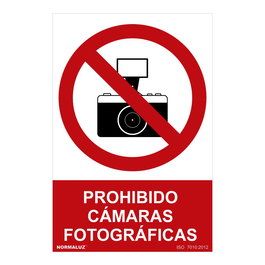 Normaluz Señal Prohibido Cámaras Fotográficas PVC 0.7mm 30x40cm