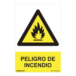 Normaluz Cartel Peligro Peligro de Incendio PVC 0.7mm 30x40cm