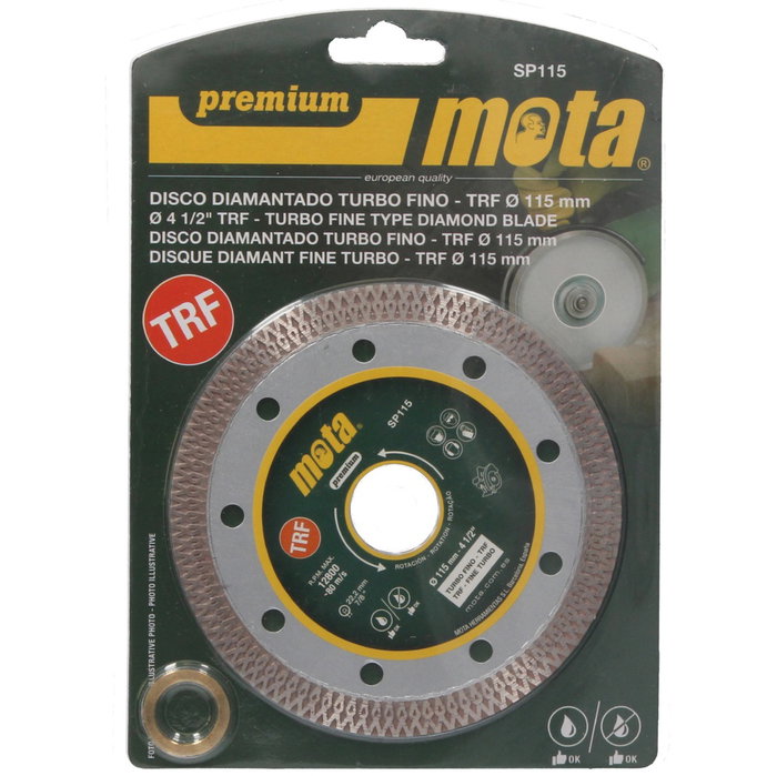 Mota Herramientas Disco Diamantado Turbo Fino TRF 115 mm