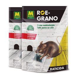 Massó Cebo rodenticida roe-grano 300 g para ratas y ratones, interior/exterior