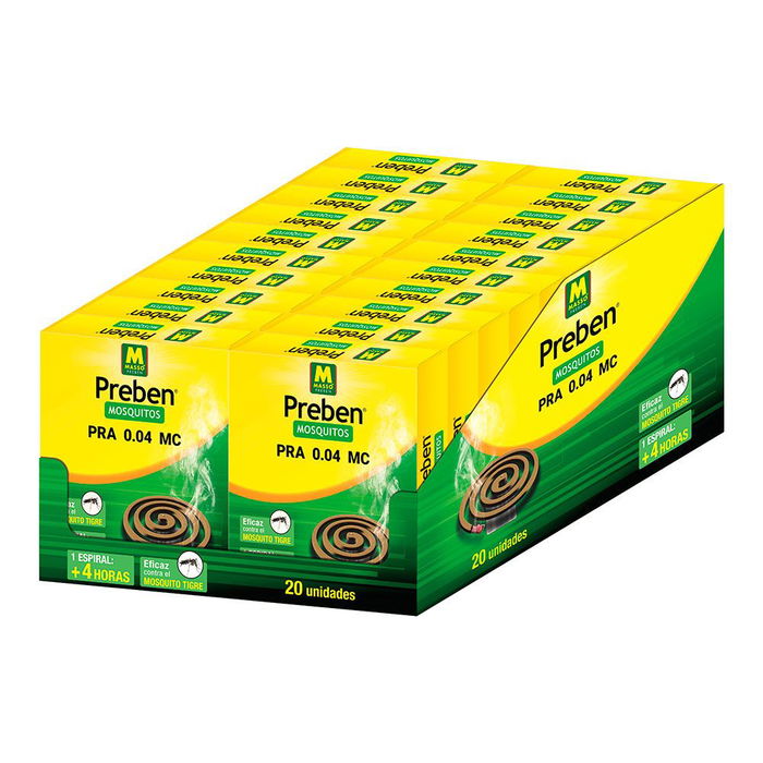 Massó Espiral Antimosquitos 10 uds + Soporte, Protección Exterior hasta 15 m², Especial Mosquito Tigre