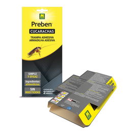 Massó Trampa Adhesiva para Cucarachas, 2 uds, con Atrayentes Naturales, Sin Químicos, Uso Doméstico