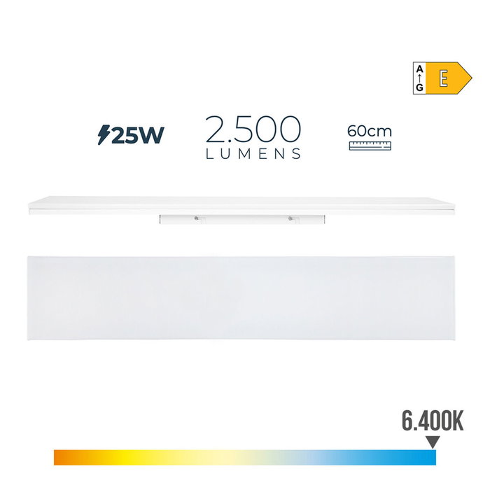 Edm Regleta LED 25W 6400K Luz Fría 2500 lm Edm Regleta LED 25W 6400K Luz Fría 2500 lm