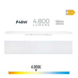 Edm Regleta LED 48W Luz Día 4000K 4800lm 120x12x4.5cm