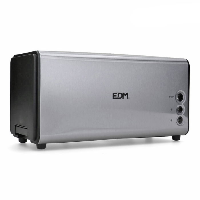 Tostadora de doble ranura larga cromada 1400w 37x15,5x18,5cm edm