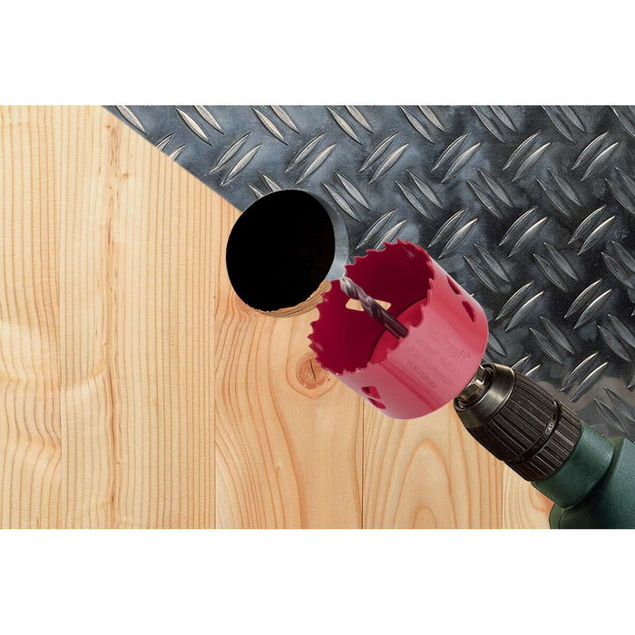Wolfcraft Sierra de corona bimetal con adaptador y broca piloto Ø83 mm