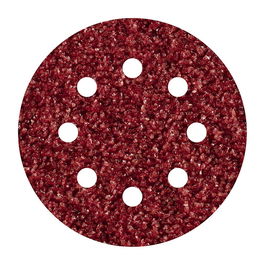 Wolfcraft - Hojas de lijar adhesivas de corindón perforadas, Ø125 mm, grano 40, pack de 5 unidades