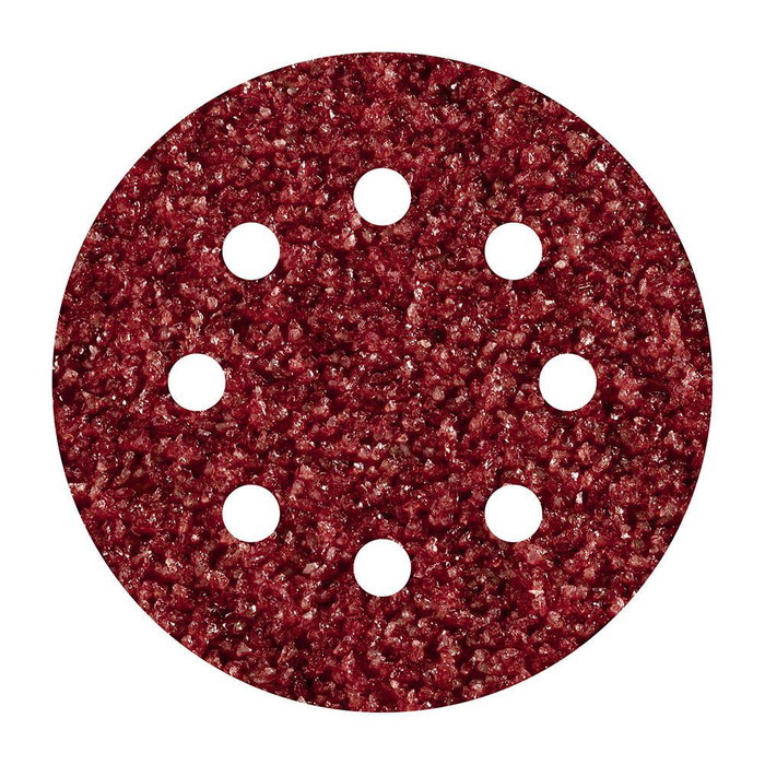 Wolfcraft - Hojas de lijar adhesivas de corindón perforadas, Ø125 mm, grano 40, pack de 5 unidades Wolfcraft - Hojas de lijar adhesivas de corindón perforadas, Ø125 mm, grano 40, pack de 5 unidades