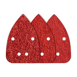 Wolfcraft Hojas de Lijar Adhesivas de Corindón Perforadas, 96 x 136 mm, Grano 80/120/240, Paquete de 10 Unidades