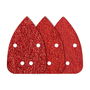Wolfcraft Hojas de Lijar Adhesivas de Corindón Perforadas, 96 x 136 mm, Grano 80/120/240, Paquete de 10 Unidades